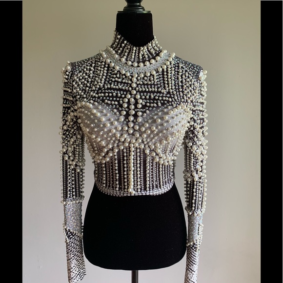 Tops Rhinestone Crop Top Poshmark